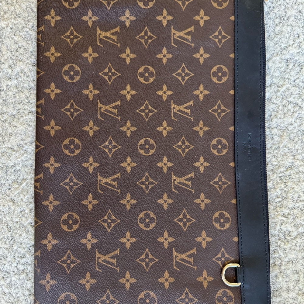 Louis Vuitton Monogram Brown and Black Document Folder Pouch